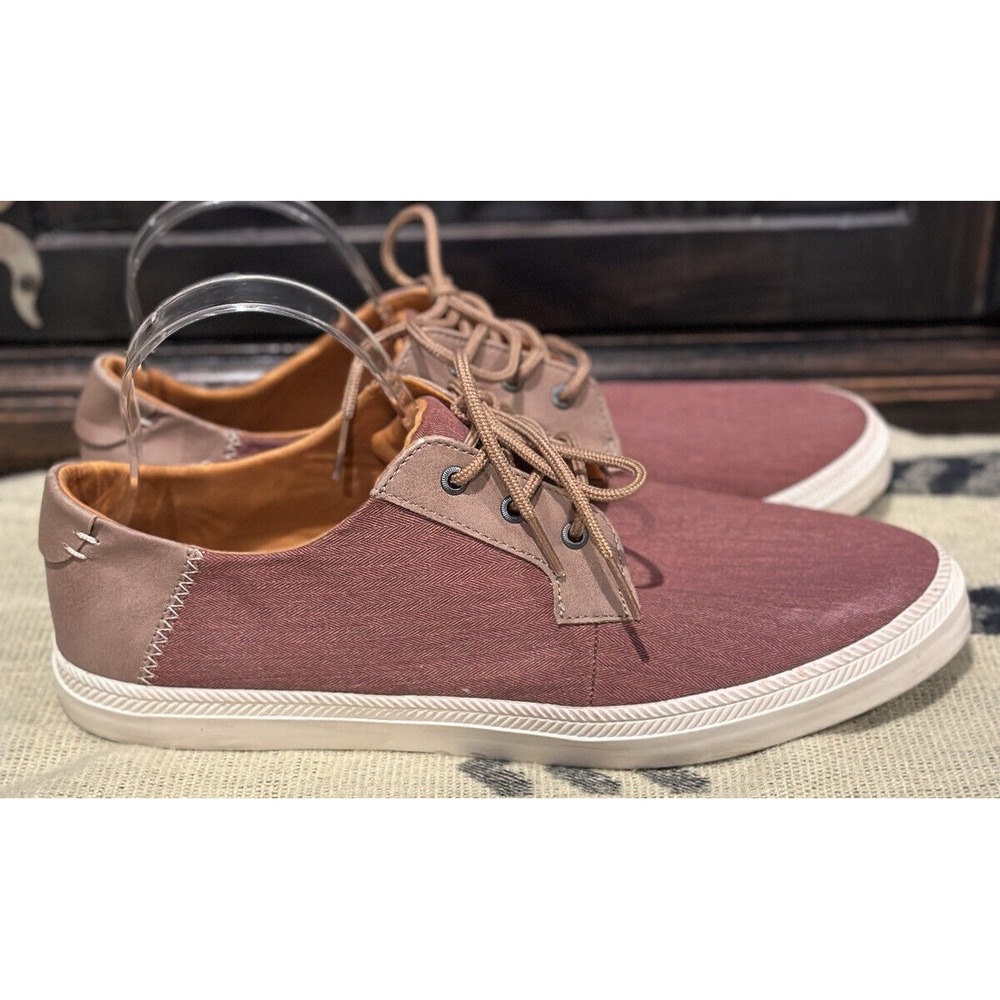 Bixby Nomad Men's Red Canvas Ulealian Vulcanized Sneakers lace up shoes, sz 11.5